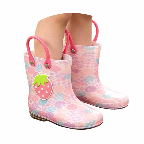 SUYIDA Transparent Rain Boots for Girls Kids High Mid Calf Waterproof Non Boots for Toddlers Big Kids Rain Boots