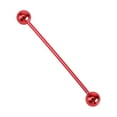 thumbnail image 1 of Allergy Free Stainless Steel Industrial Barbell Piercing Jewelry Piercing Earring Ear Bone Earring (Red), 1 of 5