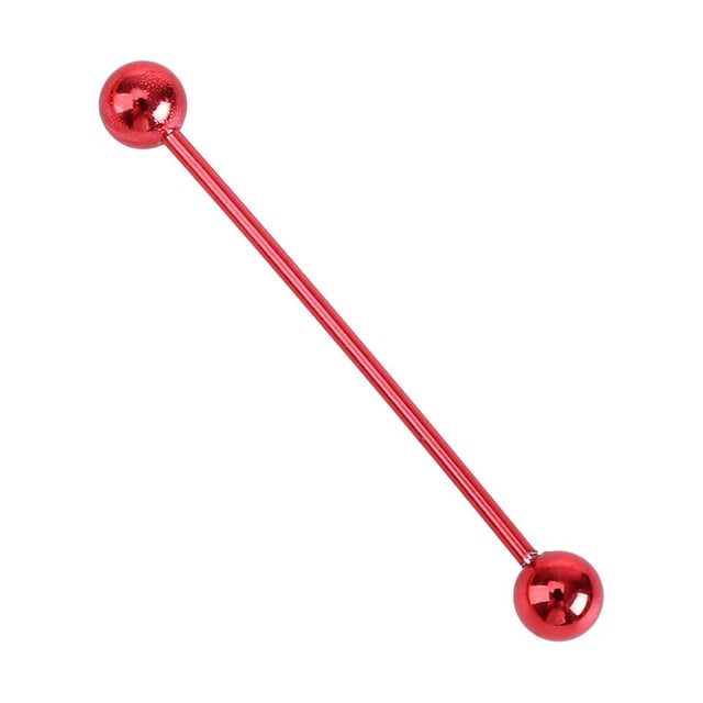 Allergy Free Stainless Steel Industrial Barbell Piercing Jewelry Piercing Earring Ear Bone Earring (Red)