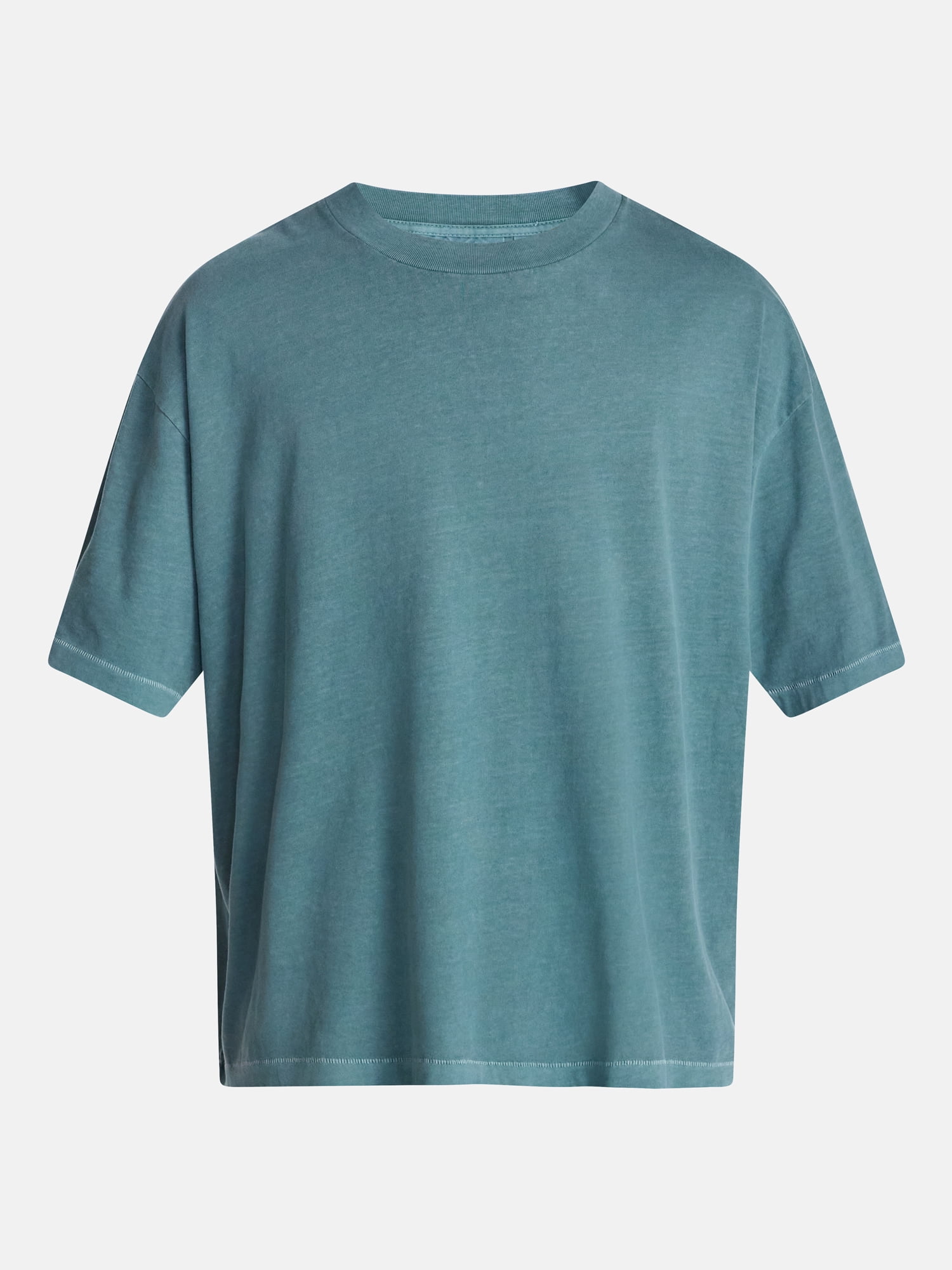 No Boundaries Cotton Oversized Cropped Tee with Short Sleeves, Men's and Big Men's XS-5XL