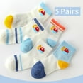 thumbnail image 2 of Summer Thin Cotton Short Socks Cartoon Car Crane Fashion for Kids, Mesh Ankle Socks for Boys and Girls Baby Crew Socks, 2 of 6