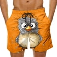 thumbnail image 2 of BRGZLK Mens Beach Shorts Summer Drawstring Waist Funny Cute Animal Expression Printing Summer Swim Trunks Novelty Beachwear Sports Vacation Shorts with Pockets, 2 of 6