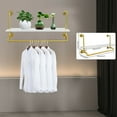 thumbnail image 6 of Golden Iron Pipes Clothes Hanging Rail Organizer Wall Mounted Garment Rack Towel Hanger, 6 of 12