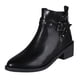 thumbnail image 1 of Zapatos Botines para mujer Botas laterales con cremallera y decoración con tachuelas de hebilla para mujer botines de tacón grueso con punta en Retro botas zapatos de mujer botines (Black 7), 1 of 7