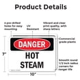 thumbnail image 2 of (2 Pack) Hot Steam OSHA Danger Sign 10 Inch X 7 Inch Plastic Sign, Weather Resistant, UV Protected for Workplace, Business, and Construction Site, Made in the USA, 2 of 8