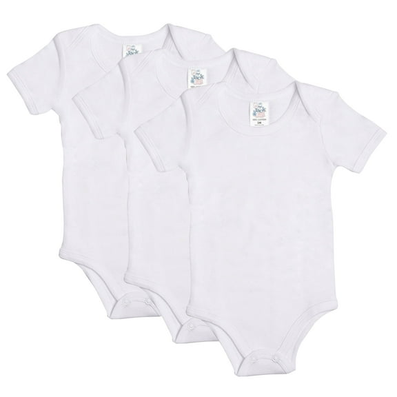 Jack & Jill Baby Short Sleeve White Bodysuit Unisex Bodysuit Organic 100% Cotton Onesies 3-Pack (Size 24 Mo.)