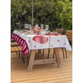 thumbnail image 2 of Outdoor Tablecloth with Umbrella Hole and Zipper, Gray Wood Valentines Day Rectangle Table Cloth 60x102 Inch Waterproof Tablecloth, Love Hearts Romantic Farmhouse Picnic Table Cover for Patio Camping, 2 of 7