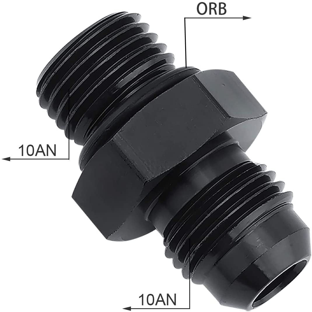 6AN Flare to 1/2 NPT Male Thread Pipe Adapter Aluminum Fuel Line Hose Fitting Straight Black 