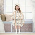 thumbnail image 7 of FORMRS Wearable Blanket Hoodie with Sleeves for Kids Cozy Flannel Sweatshirt, Beige Nautical Pattern, 7 of 7