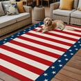 thumbnail image 2 of Fsddascl Independence Day Star Outdoor Rug for Patio/Deck/Porch, Non-Slip Large Area Rug 4 x 6 Ft, American Flag Red White Stripes Indoor Outdoor Rugs Washable Area Rugs, Camping Rug Carpet, 2 of 5