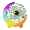 thumbnail image 1 of USB Rechargeable Desk Fan with Gradient Light, Quiet Multi-Speed Circulation Table Fan, Portable Atmosphere Lamp Fan for Home Bedroom Office Travel Camping(Green), 1 of 8