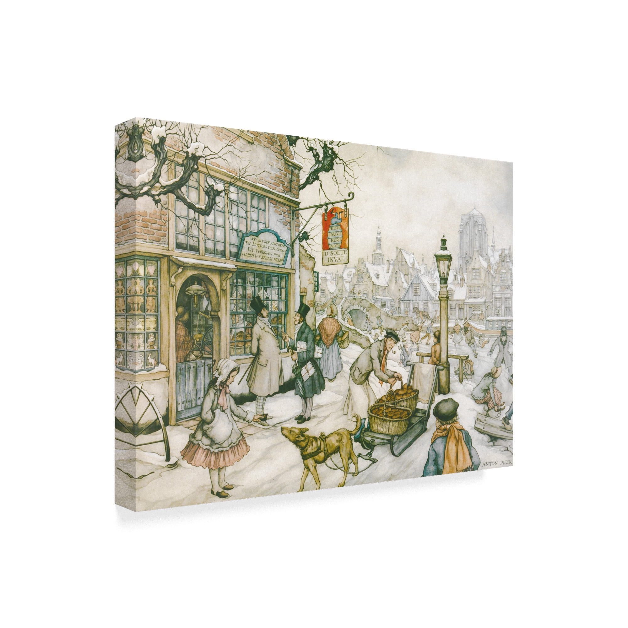 Trademark Fine Art 'Dog Sled' Canvas Art by Anton Pieck