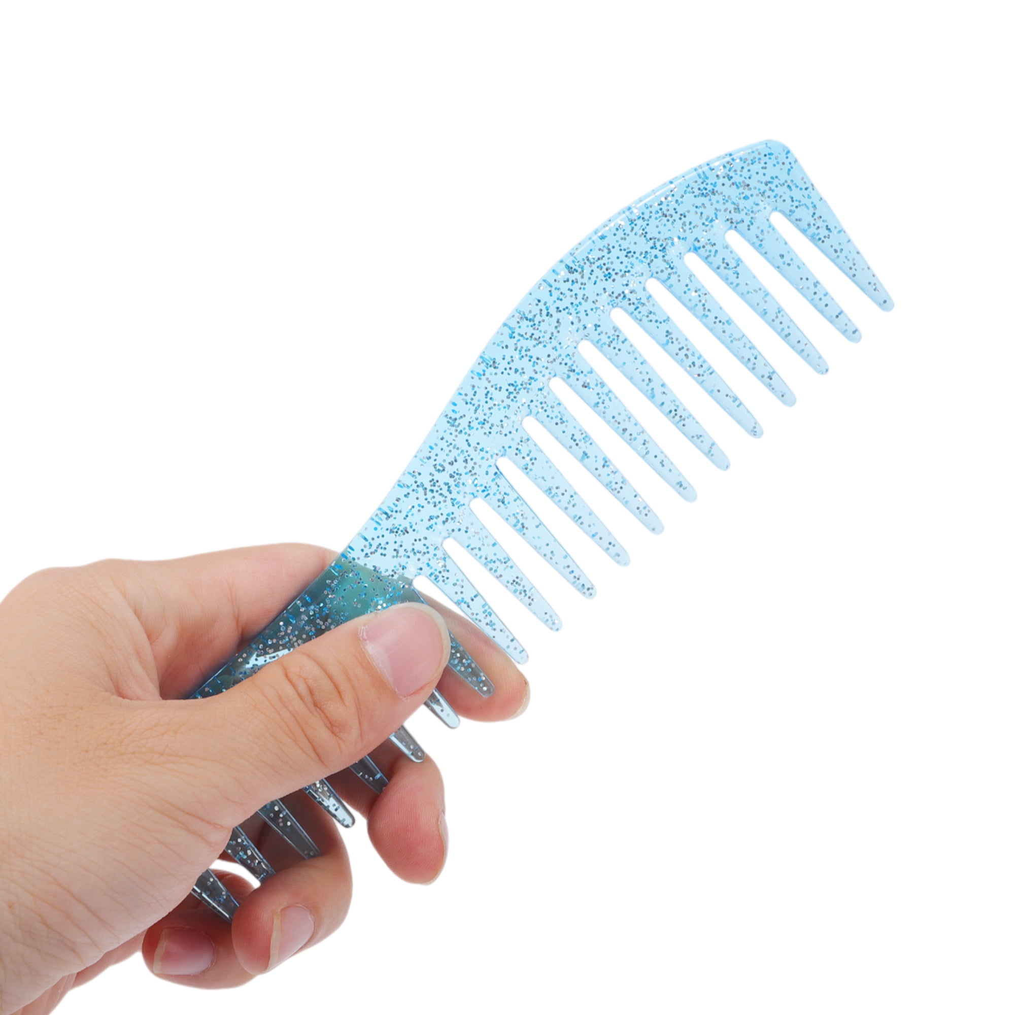 Unique Bargains 1 Pc Women Durable S Shaped Wide Tooth Straightening Comb Blue