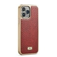 thumbnail image 2 of Allytech Stylish Case Snakeskin Pattern PU Leather Case with Snakeskin Pattern Gold Plating Bumper Ultra Slim Case For iPhone 13 Pro Max,Red, 2 of 5