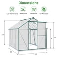 thumbnail image 3 of CDCASA 8.2x6.2 FT Quick Setup Polycarbonate Greenhouse with Roof Vent, Large Aluminum Walk-in Green House for Outdoor Garden Backyard, Black (8.2x6.2 FT,Green), 3 of 9