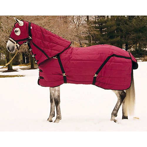 Snuggie Quilted Stable Blanket 70In Burgundy/Black