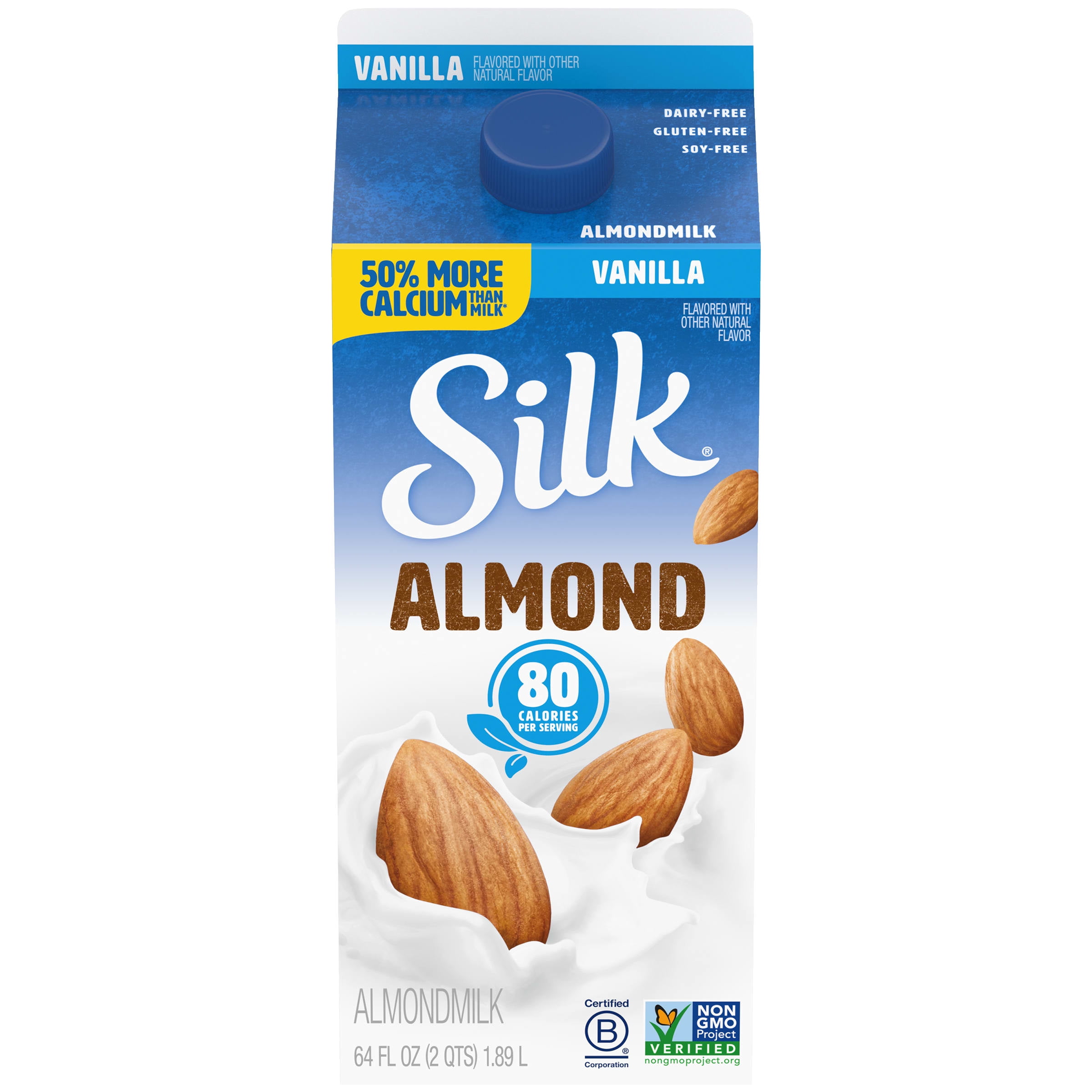 Silk Vanilla Almond Milk, Half Gallon