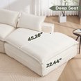 thumbnail image 4 of 134" Oversized Sectional Sofa, Luxury Curved Cloud Couch with 29-inch Deep Seat, Upholstered 4-Seater Sofa with Right Facing Chaise for Living Room, White, 4 of 9