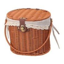 MAGIDEAL Picnic Basket Country Vintage Storage Container for Beach Home Decor Wedding