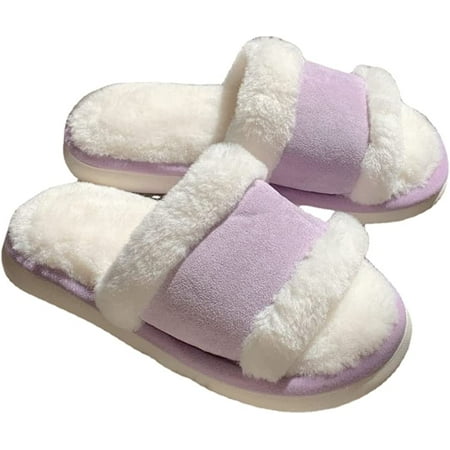 

CoCopeaunt Cozy Plush Comfy Warm Fluffy Slipper for Women House Slippers for Women Open Toe Slippers for Women