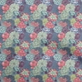 thumbnail image 1 of oneOone Rayon Dusty Blue Fabric Florals Diy Clothing Quilting Fabric Print Fabric By Yard 56 Inch Wide, 1 of 8