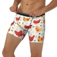 thumbnail image 3 of Salouo Colorful Flower Chickens Pattern Men's Boxer Briefs, Soft & Breathable Underwear Elastic Waistband Briefs for Men,1-Pack, 3 of 7