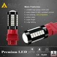 thumbnail image 5 of Alla Lighting 2800lm T25 Wedge 3156 3157 LED Bulbs,Red Brake Lights Stop Light Tail Lights/Turn Signal Lamps 3057 4057 4157 3457 3057KX 3157KX 4057KX P27/7W 3157LL Super Bright 5730 33-SMD Taillights, 5 of 9