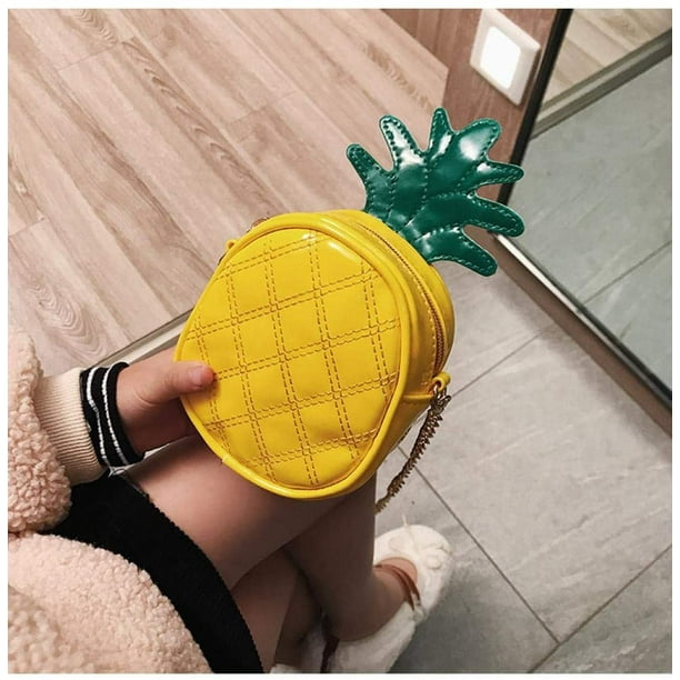Pineapple Shape Kid Crossbody Bag Shoulder Purse Adjustable Mini
