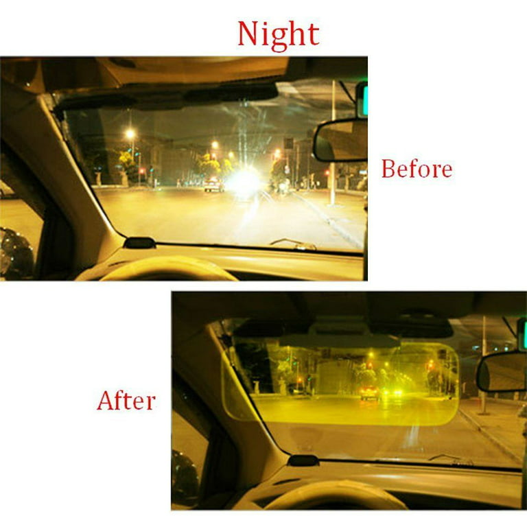 AUEL Day & Night Anti-Glare Car Windshield Visor 2 in 1 Sun Shield