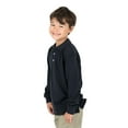 thumbnail image 3 of Leveret Boys Long Sleeve Cotton Polo Shirt Navy 4 Year, 3 of 4