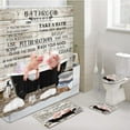 thumbnail image 3 of Cute Kids Shower Curtain, Rustic Country Funny Farmhouse Animals Pig Bathroom Rules Shower Curtains for Bathroom Decor, Motivational Educational Waterproof Bathtub Decor Accessories with Hooks,72X72in, 3 of 4