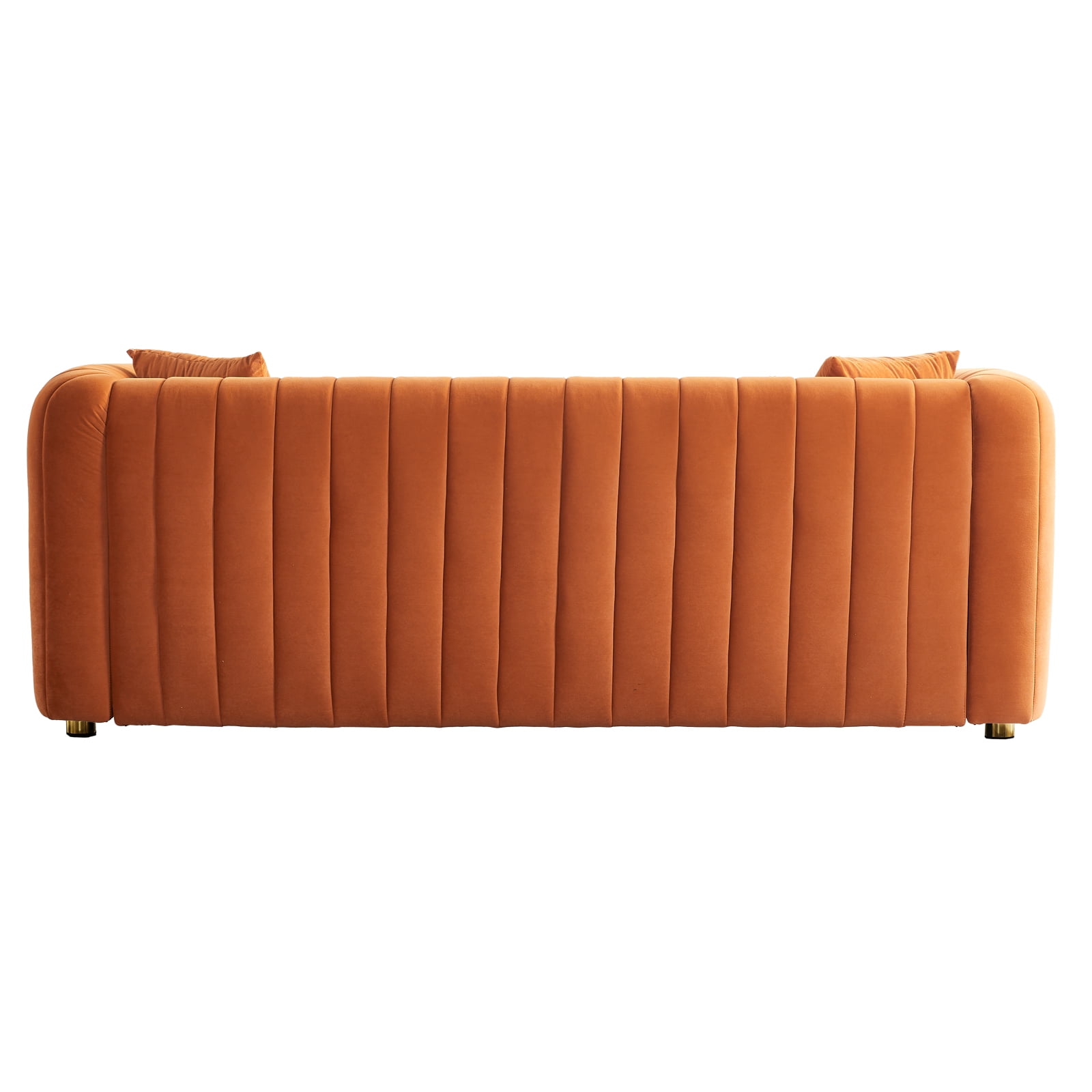 Resenkos Velvet Futon Sofa, Loveseat Couch for Living Room, Bedroom Apartment, Studio and Small Space, Orange