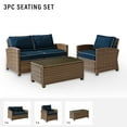 thumbnail image 3 of Crosley Furniture Bradenton 3 Piece Fabric Patio Sofa Set in Brown and Navy, 3 of 3
