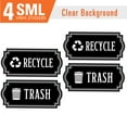 thumbnail image 3 of Recycle and Trash Logo Symbol - Elegant Golden Look for Trash Cans, Containers, and Walls - Laminated Vinyl Decal (Small, Clear Black), 3 of 5