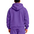thumbnail image 5 of Rexolia Mens Full Zip Hoodie Long Sleeve Solid Color Plain Hooded Sweatshirt Casual Track Jacket Fall Spring Lightweight Purple M, 5 of 5