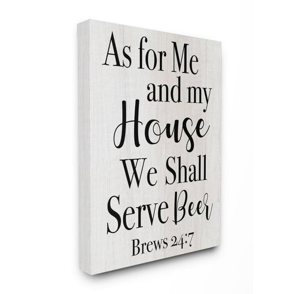 Stupell Industries My House Serves Beer Spiritual Humor Alcohol Canvas Wall Art Design by Daphne Polselli, 36" x 48"