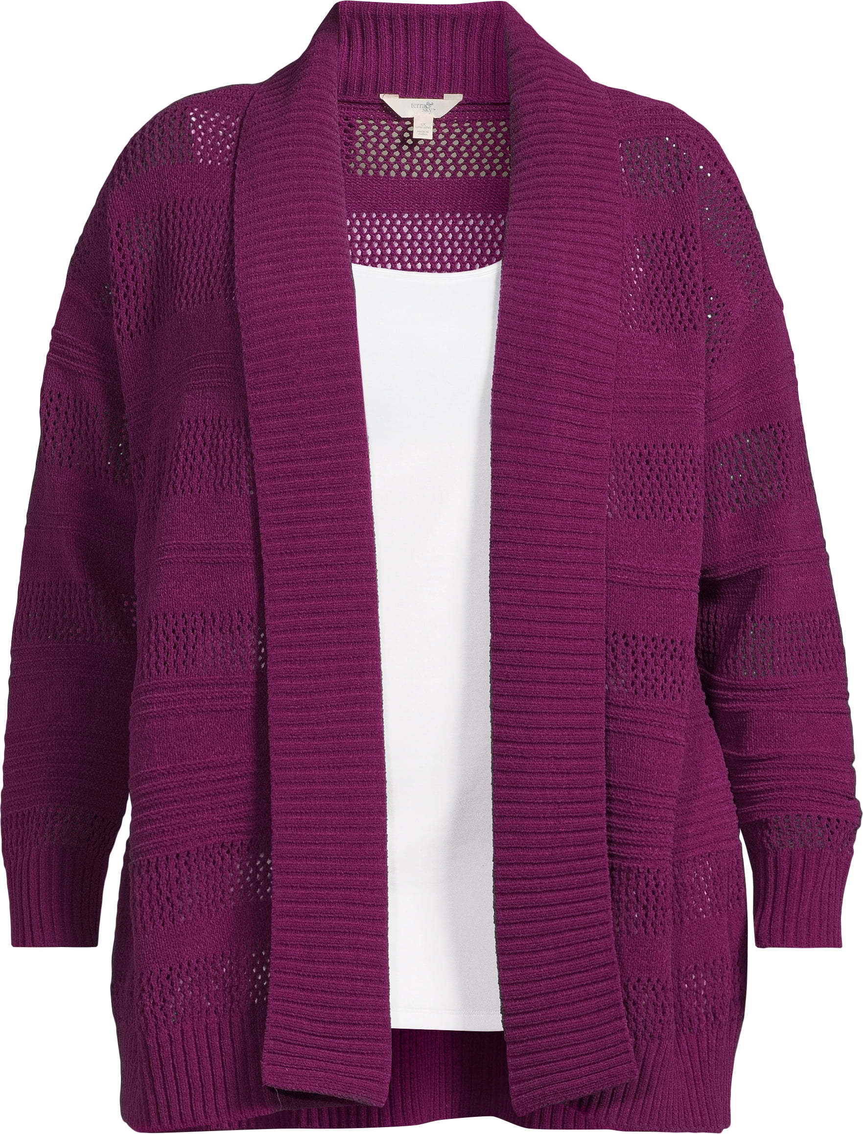 Terra & Sky Women's Plus Size Chenille Shawl Cardigan Terra & Sky Women's Plus Size Chenille Shawl Cardigan