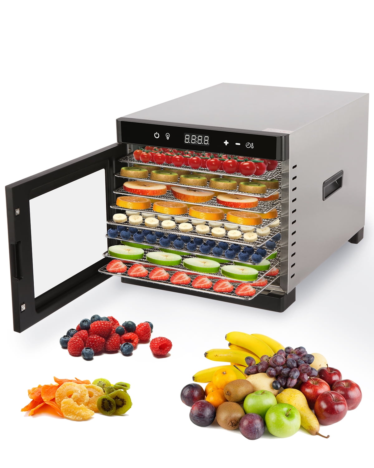 Tinzida Food Dehydrator Machine, 12 Stainless Steel Trays, Dehydrators For  Jerky, Meat, Fruit, Pet Treats, Vegetables, Herb, 194ºF Temperature
