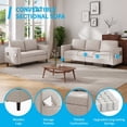 thumbnail image 3 of Mjkone 2 Pieces Living Room Furniture Sets, Sectional Sofas and Couches Set with Storage Ottoman for Living Room, 3-Seater + Loveseat + Ottoman,Beige, 3 of 8
