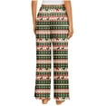 thumbnail image 4 of QATAINLAV Pajamas Pants for Women Christmas Plaid Graphic Comfy Cotton Pajamas Pants Casual Elastic Waist Loose Wide Leg Bottoms Pants Loungwear Multicolor S, 4 of 8