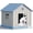 Blue, variant on Bifanuo Durable Dog House for Small to Medium Dogs, PP Material Weatherproof Puppy Shelter with Elevated Floor & Air Vents, Easy Clean, Gray, 26.2"L x 24"W x 26"H