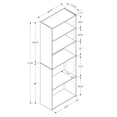 thumbnail image 3 of Miekor Furniture Bookshelf, Bookcase, 6 Tier, 72"h, Office, Bedroom, Grey Laminate, Transitional 40629, 3 of 5