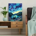 thumbnail image 5 of Whimsical Swirling Sky Mountain Lake Canvas Print Wall Art，Perfect for Living Room，Office， Hallway， and Dining Room Decor., 5 of 8