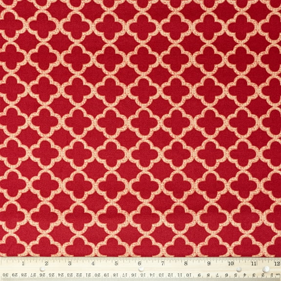 Waverly Inspirations 45" 100% Cotton Medallion Sewing & Craft Fabric 8 yd By the Bolt, Ruby