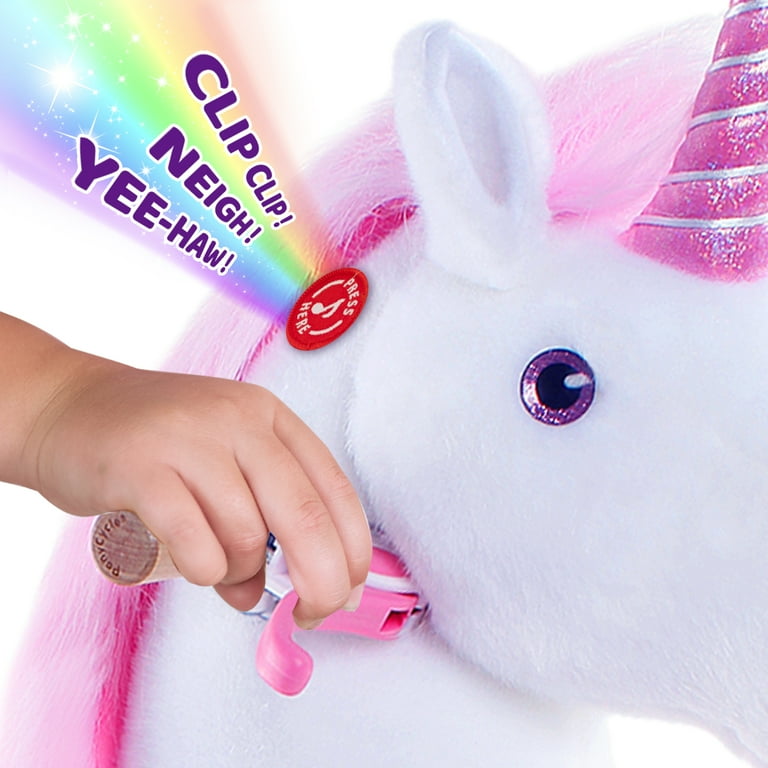 PonyCycle Ride on Unicorn Toys for Girls Pink Unicorn Kids