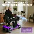 thumbnail image 5 of 4 Wheels Mobility Scooter for Seniors & Adults,15 Miles Electric Folding Wheelchair Device for Travel,Sunderwell,USB Port,300 lbs Capacity,Purple, 5 of 11