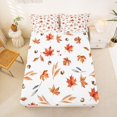 thumbnail image 5 of Manfei Halloween Themed Bed Sheets,Fall Leaves Print Full Size Sheets,White,4-Piece,1 Flat Sheet, 1 Fitted Sheet and 2 Pillowcases, 5 of 6