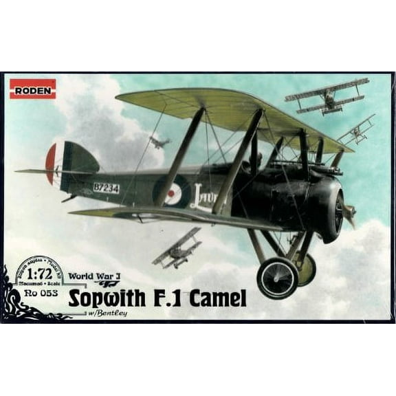 Roden Sopwith F1 Camel Britishbuilt Biplane Fighter With Bentley Airplane Model Kit