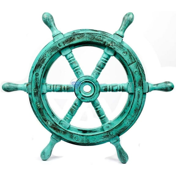 Ship Wheel - Gola Pendi - (30 Inches, Antique Green)