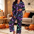 thumbnail image 2 of RMGVDSD Women's Pajama Sets Halloween Print Long Sleeve Top and Pants Pajamas Soft Sleepwear Loungewear 2 Piece Holiday Nightwear Outfit, 2 of 4